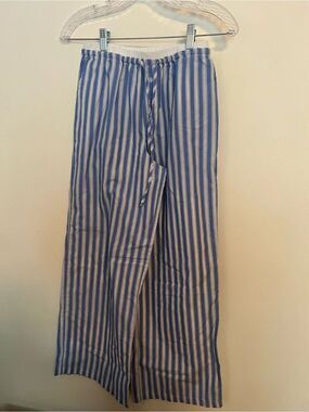 Lux Blue and White Striped Pajama Pants
